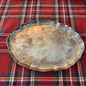 Vintage Fisher Duncan Silver Plate Serving Tray Platter Small K116 Scalloped